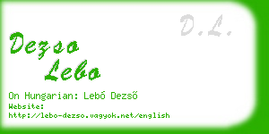 dezso lebo business card