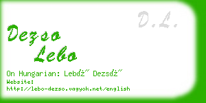 dezso lebo business card